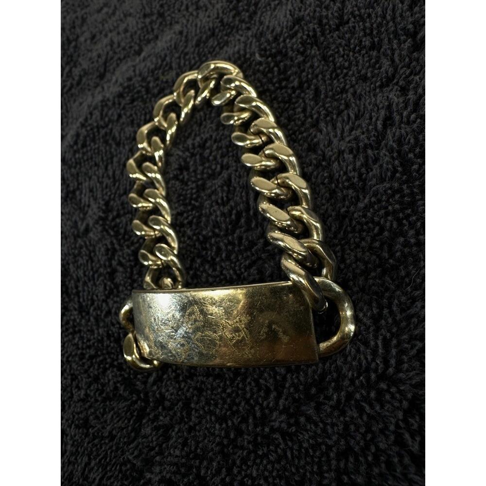 Vintage Champs ID Bracelet Rhodium Plate Cuban Chain Mens 7.5" - Picture 3 of 8